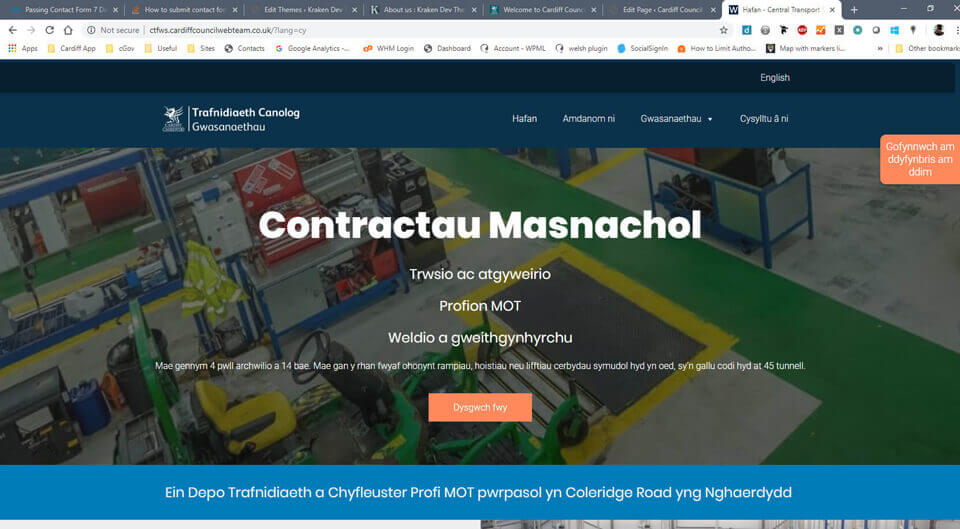 Gwasanaethau Trafnidiaeth Canolog Caerdydd